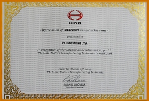 Indospring sertifikat Hino