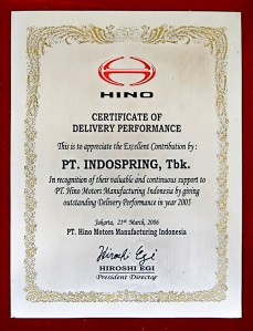 Indospring sertifikat Hino