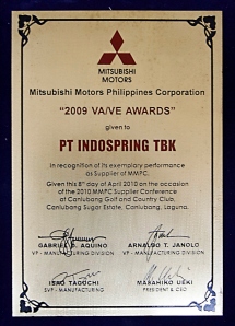 Indospring sertifikat Mitsubishi